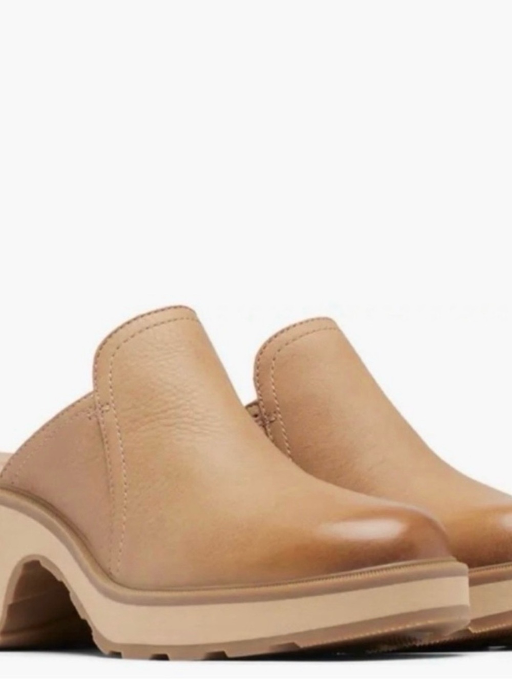 Sorel Tan Leather Clogs Mule
